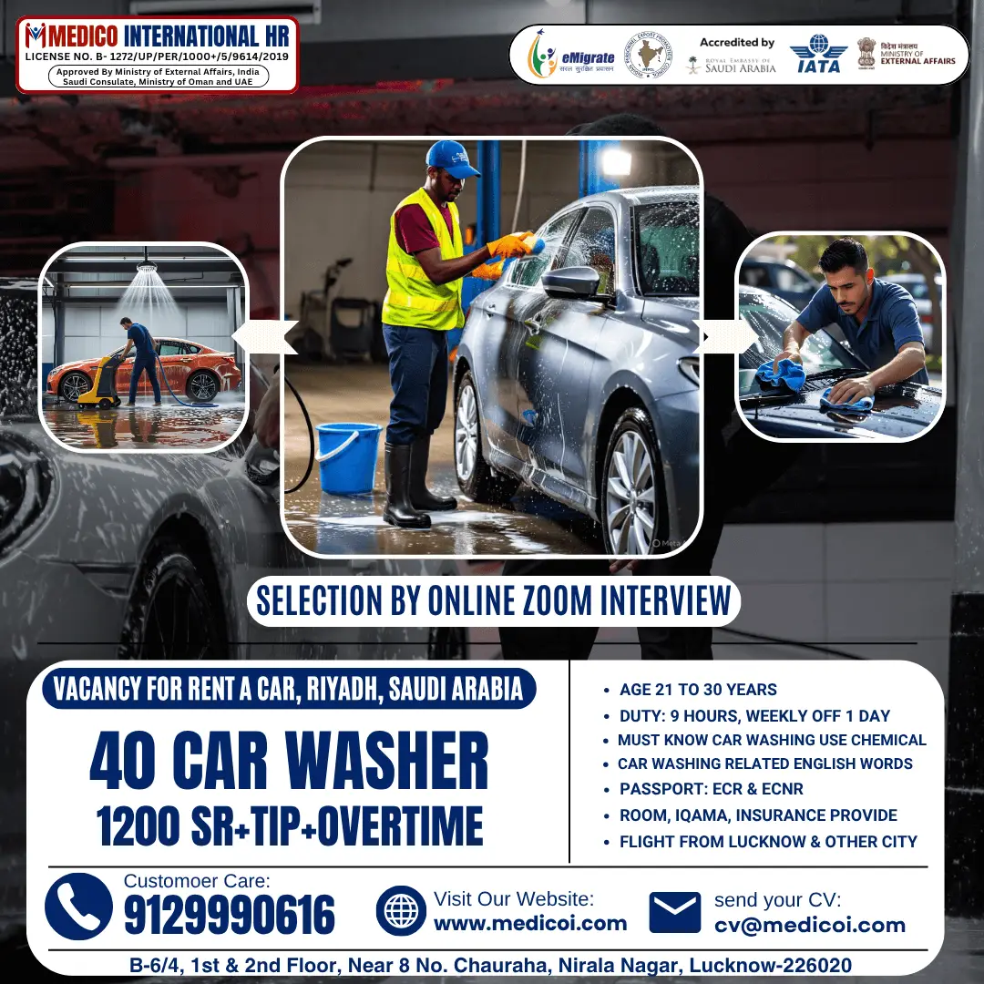 Car Washer Jobs in Saudi Arabia – Apply Now!