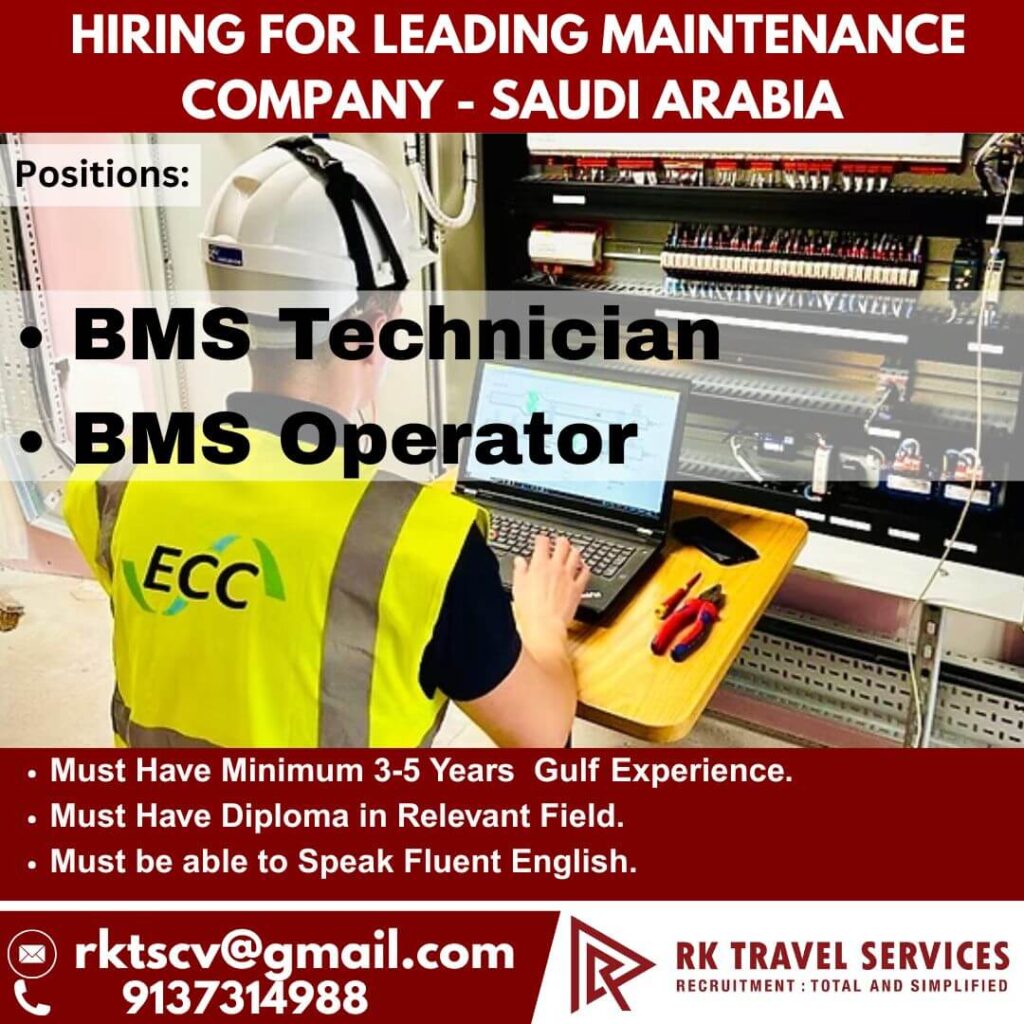 BMS Technician & Operator Jobs in Saudi Arabia – Immediate Hiring 1 gulfwalkin job 1 222003