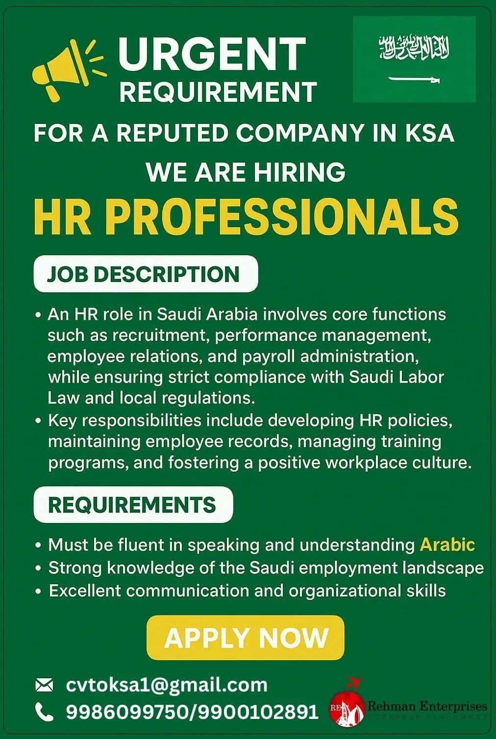HR Professionals Jobs in Saudi Arabia