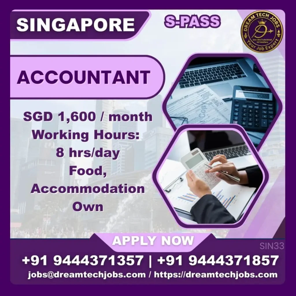 Accountant Jobs in Singapore – S Pass Opportunity 2025