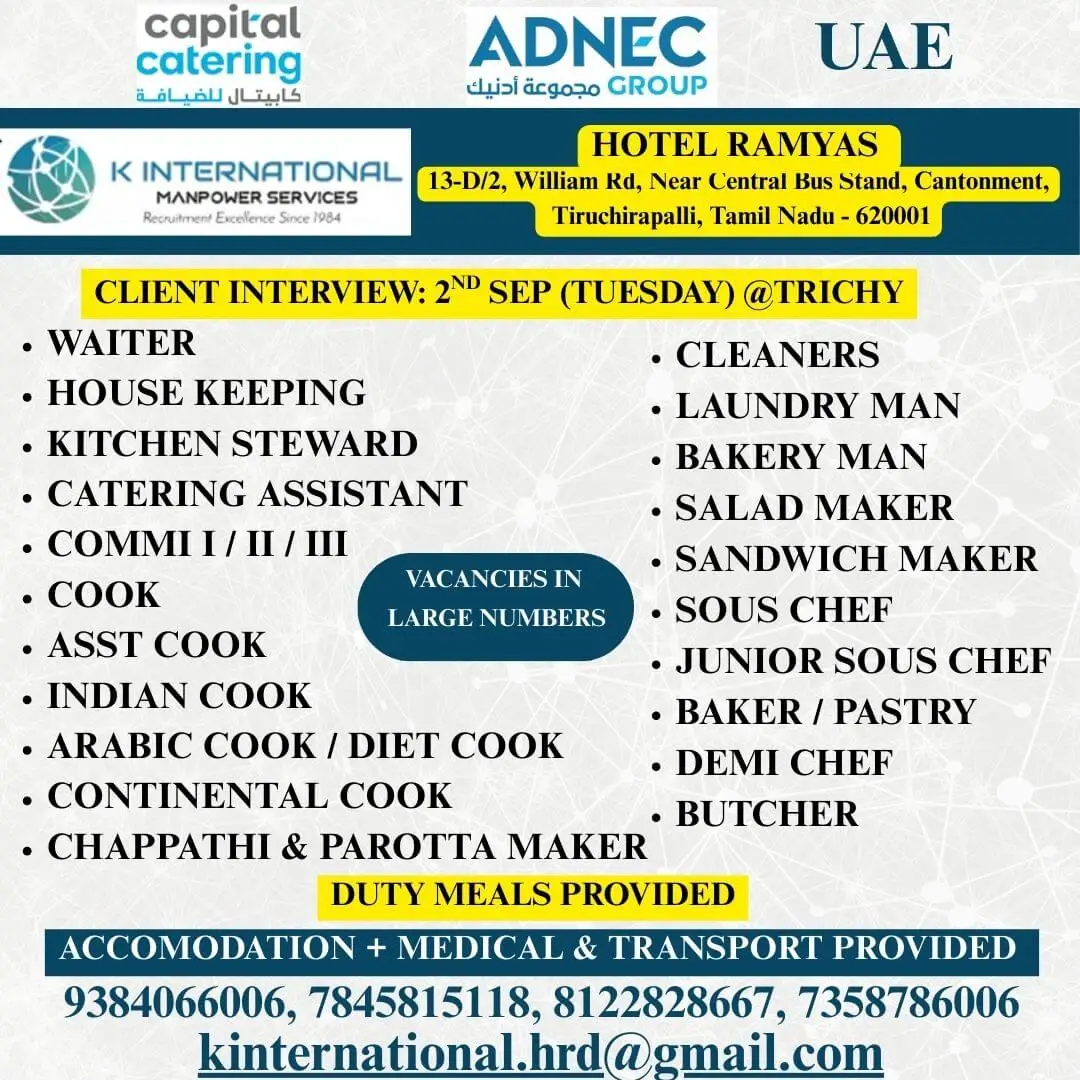 UAE Catering Jobs 2025