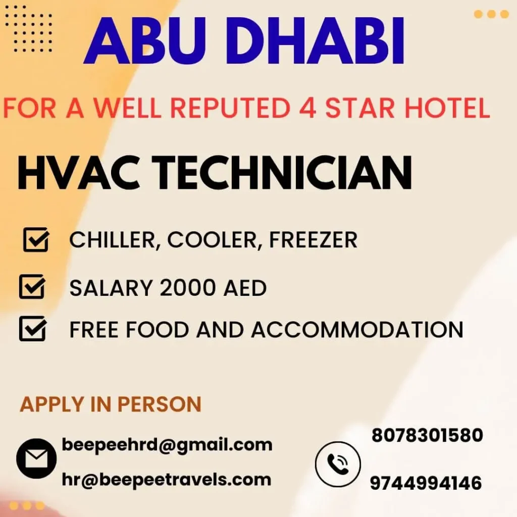 HVAC Technician Jobs in Abu Dhabi – Apply Now 1 HVAC Technician Jobs in Abu Dhabi – Apply Now