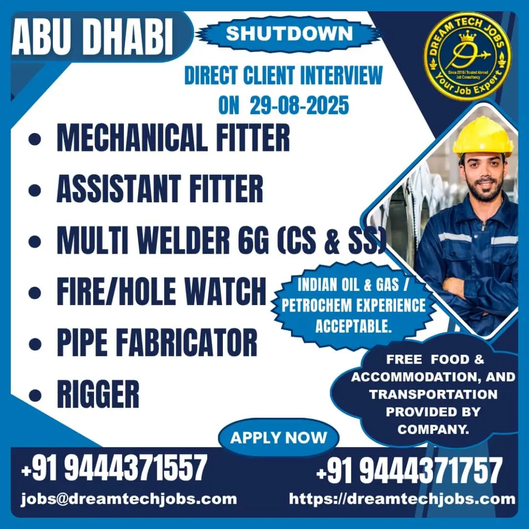 Urgent Direct Hiring for Skilled Oil & Gas Professionals in Abu Dhabi