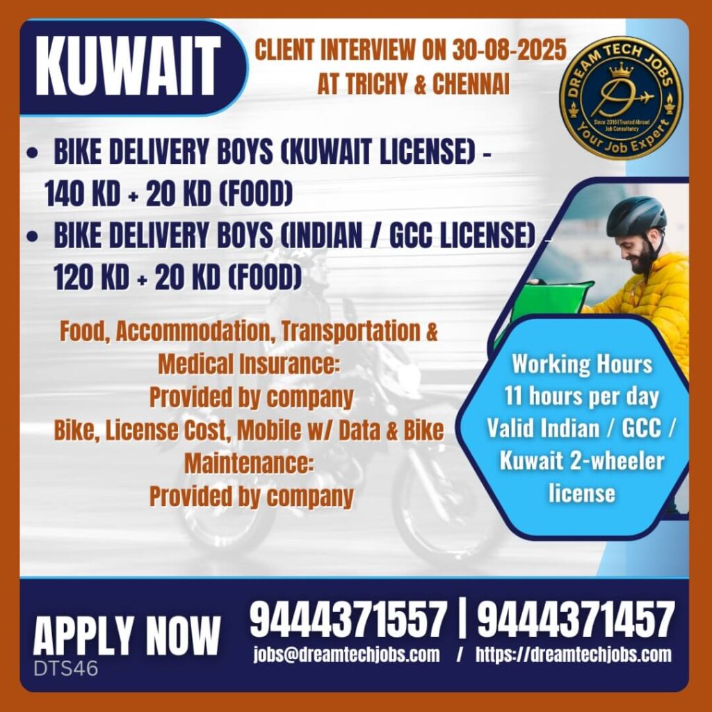 Urgent Recruitment Drive for Bike Delivery Riders in Kuwait