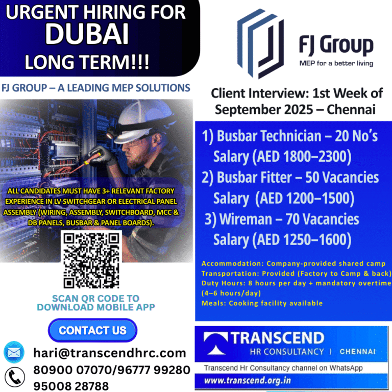 Dubai Long Term Jobs – FJ Group Hiring 2025
