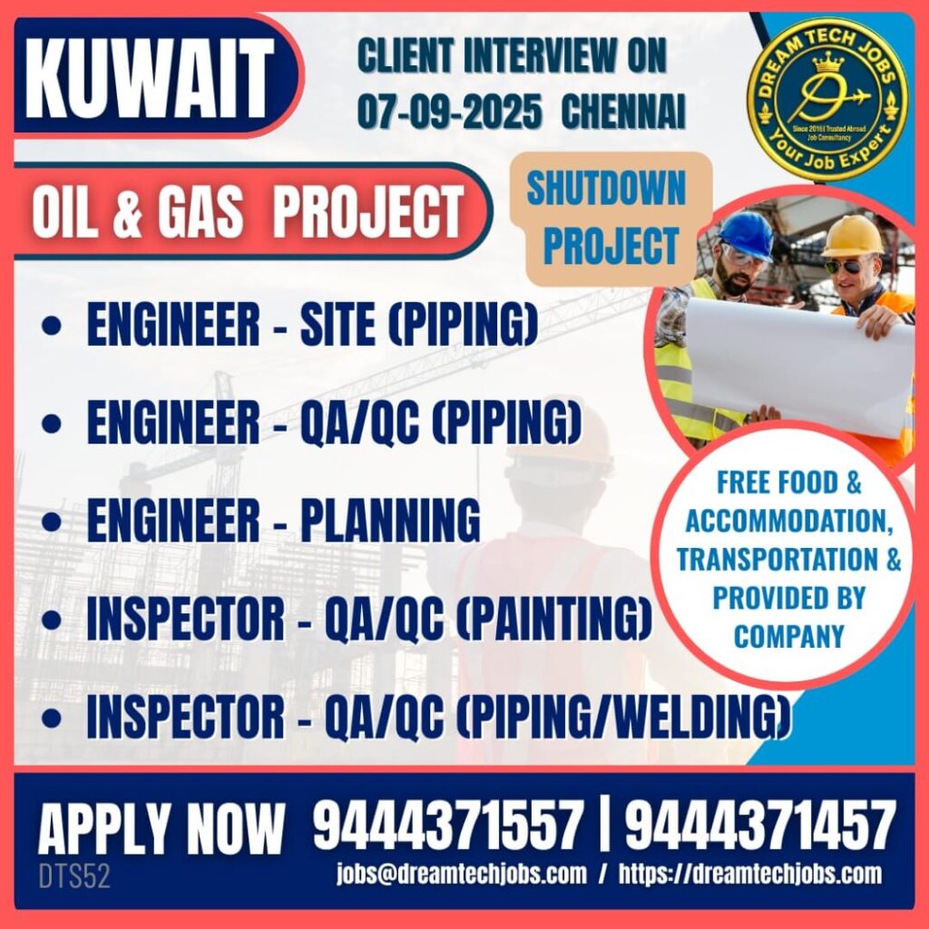 Kuwait Oil & Gas Project Shutdown Jobs 2025