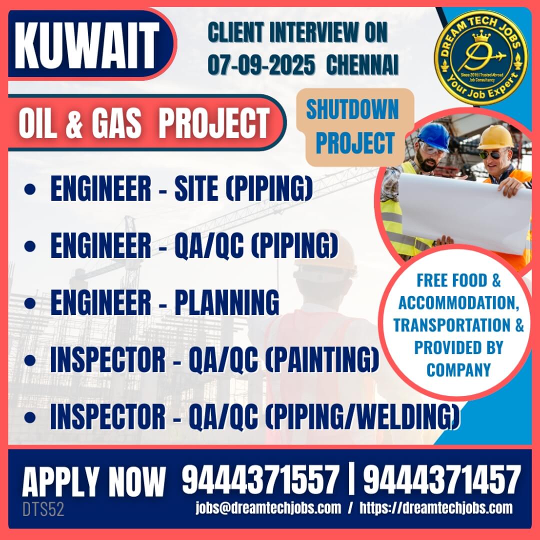 Kuwait Oil & Gas Project Shutdown Jobs 2025