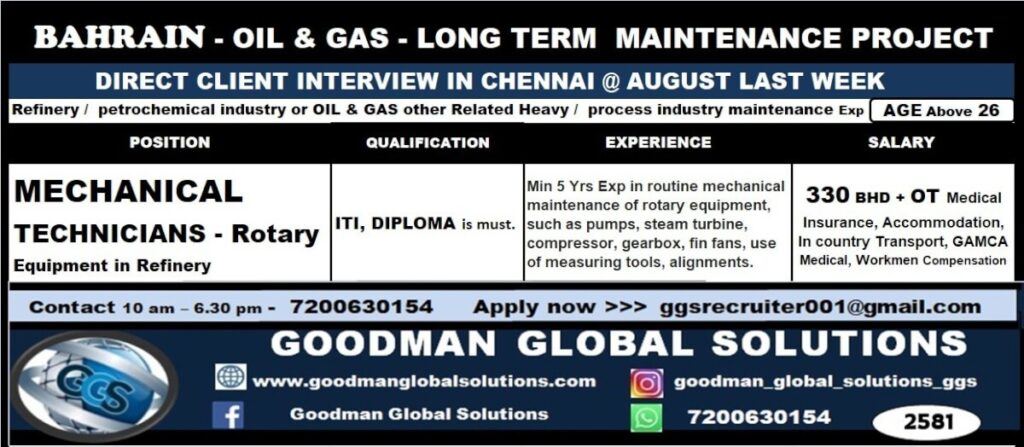 Mechanical Technician Jobs in Bahrain