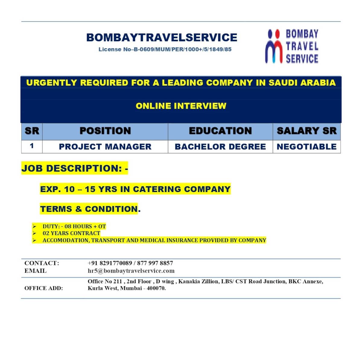 Project Manager Jobs in Saudi Arabia