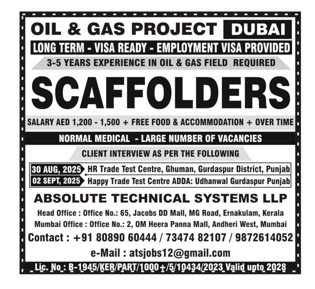 Scaffolder Jobs Dubai