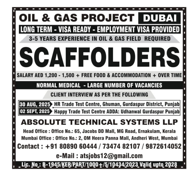 Scaffolder Jobs Dubai