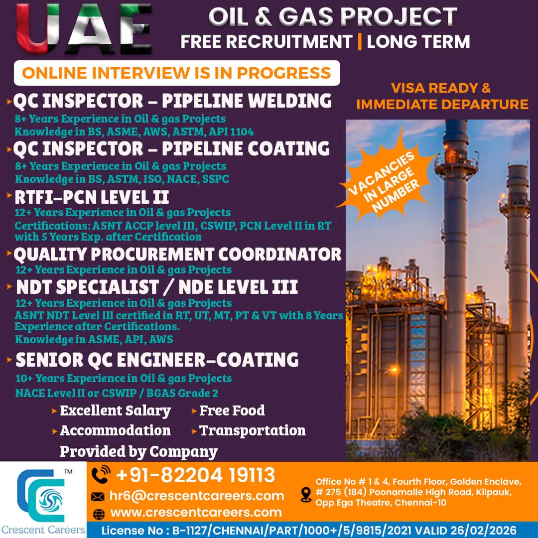 UAE Oil & Gas Project Jobs 2025 – Online Interview in Progress