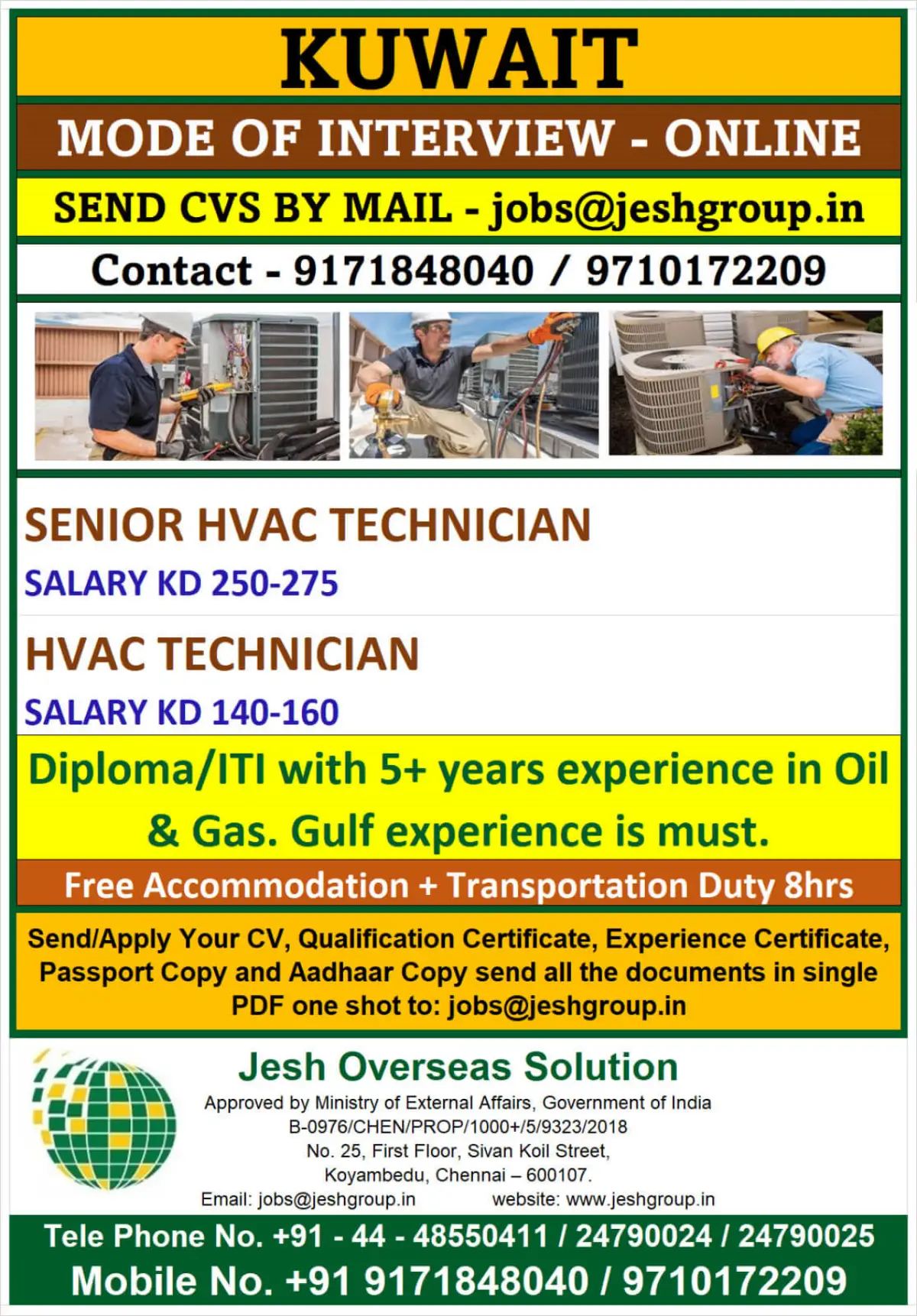 Kuwait HVAC Technician Jobs – Apply Online Now