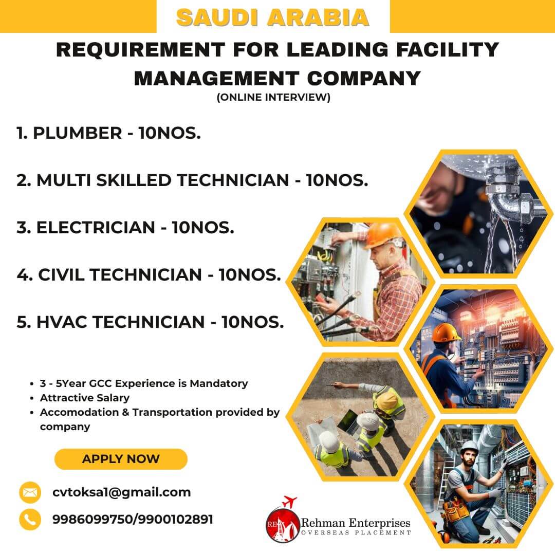Saudi Arabia Facility Management Jobs 2025