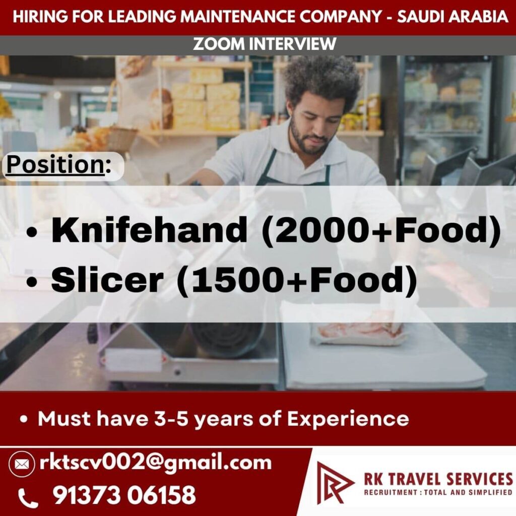 Saudi Arabia Knifehand & Slicer Jobs | Zoom Interview 2025 1 Saudi Arabia Knifehand & Slicer Jobs | Zoom Interview 2025