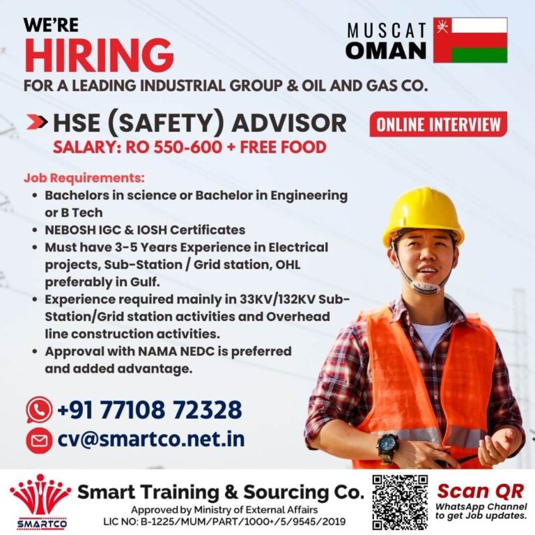 HSE Advisor Jobs in Oman – Oil & Gas Company Recruitment