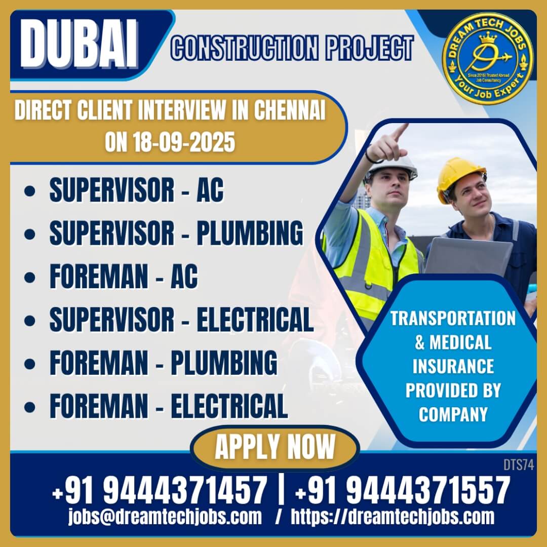 Dubai Construction Project Recruitment 2025