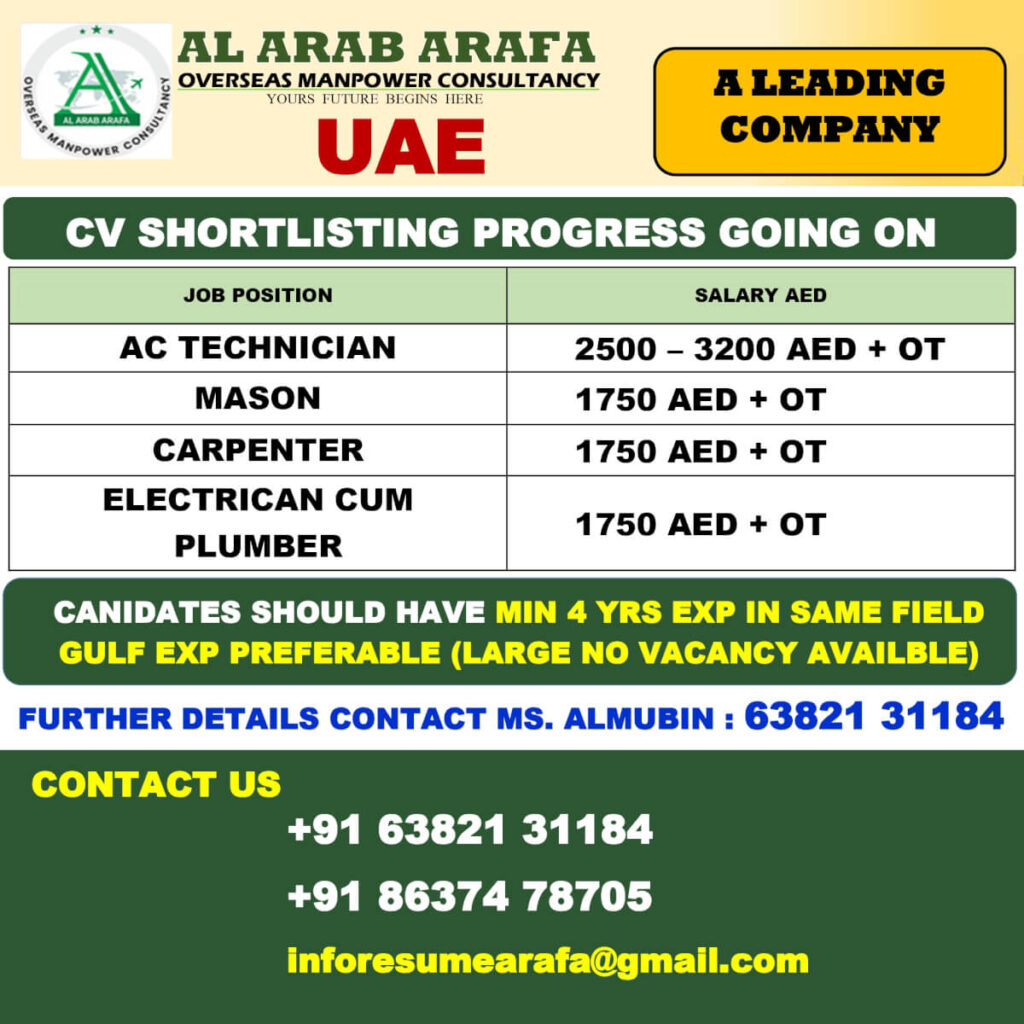 UAE Job Openings – CV Shortlisting in Progress