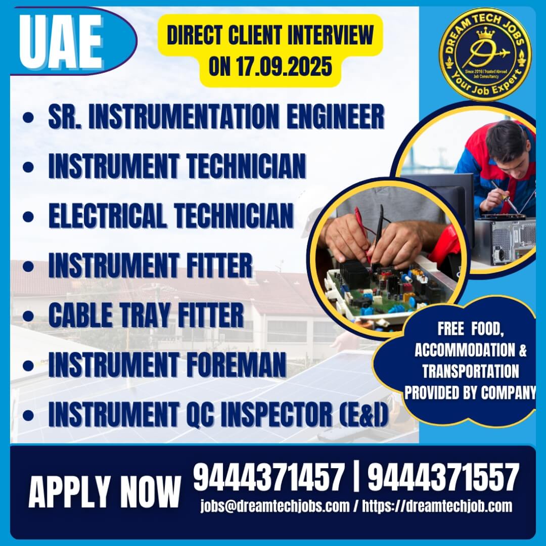 UAE Instrumentation & Electrical Jobs 2025
