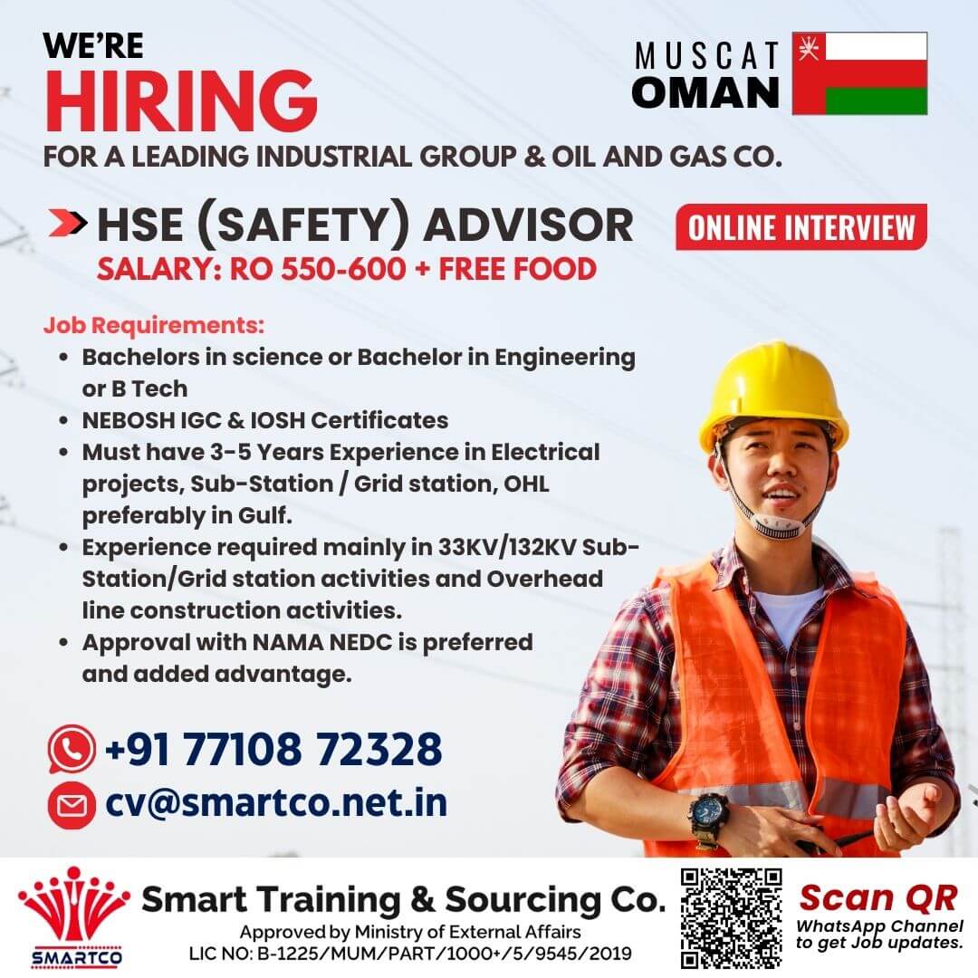 HSE Safety Advisor Jobs in Oman
