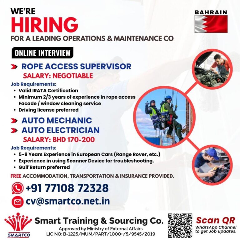 Exciting Job Opportunities in Bahrain – Online Interview