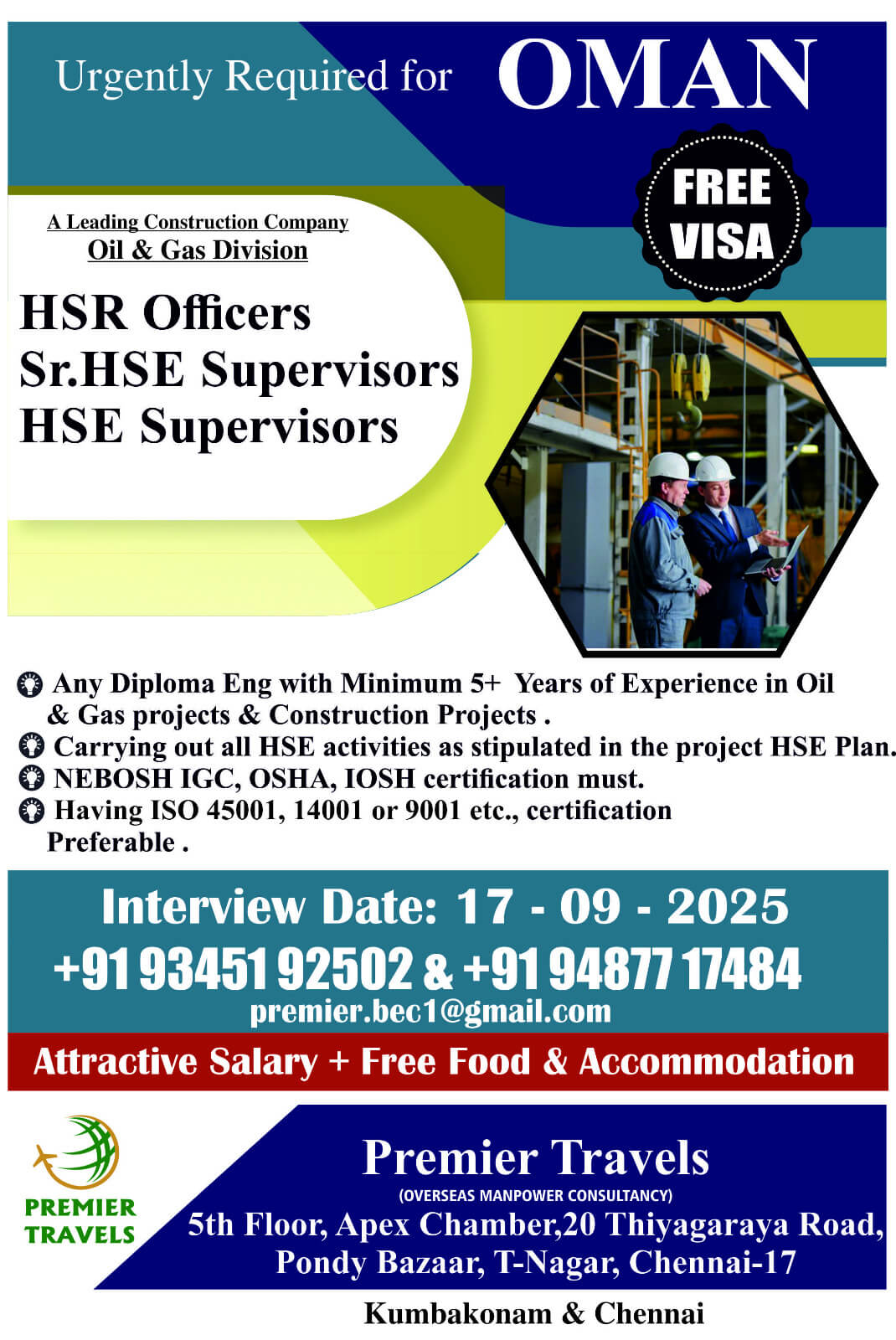 HSE Officer & Supervisor Jobs in Oman