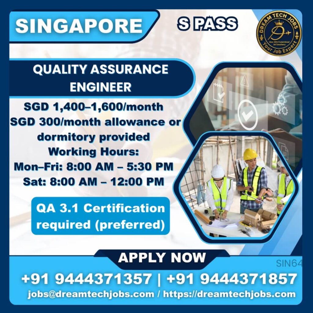 Quality Assurance Engineer Jobs in Singapore 