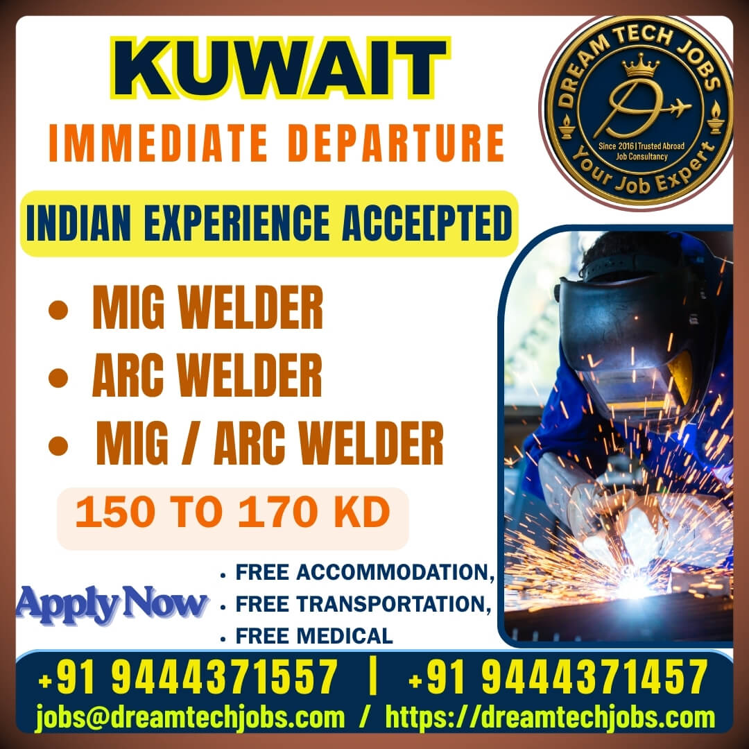 Kuwait Welder Jobs – Immediate Departure