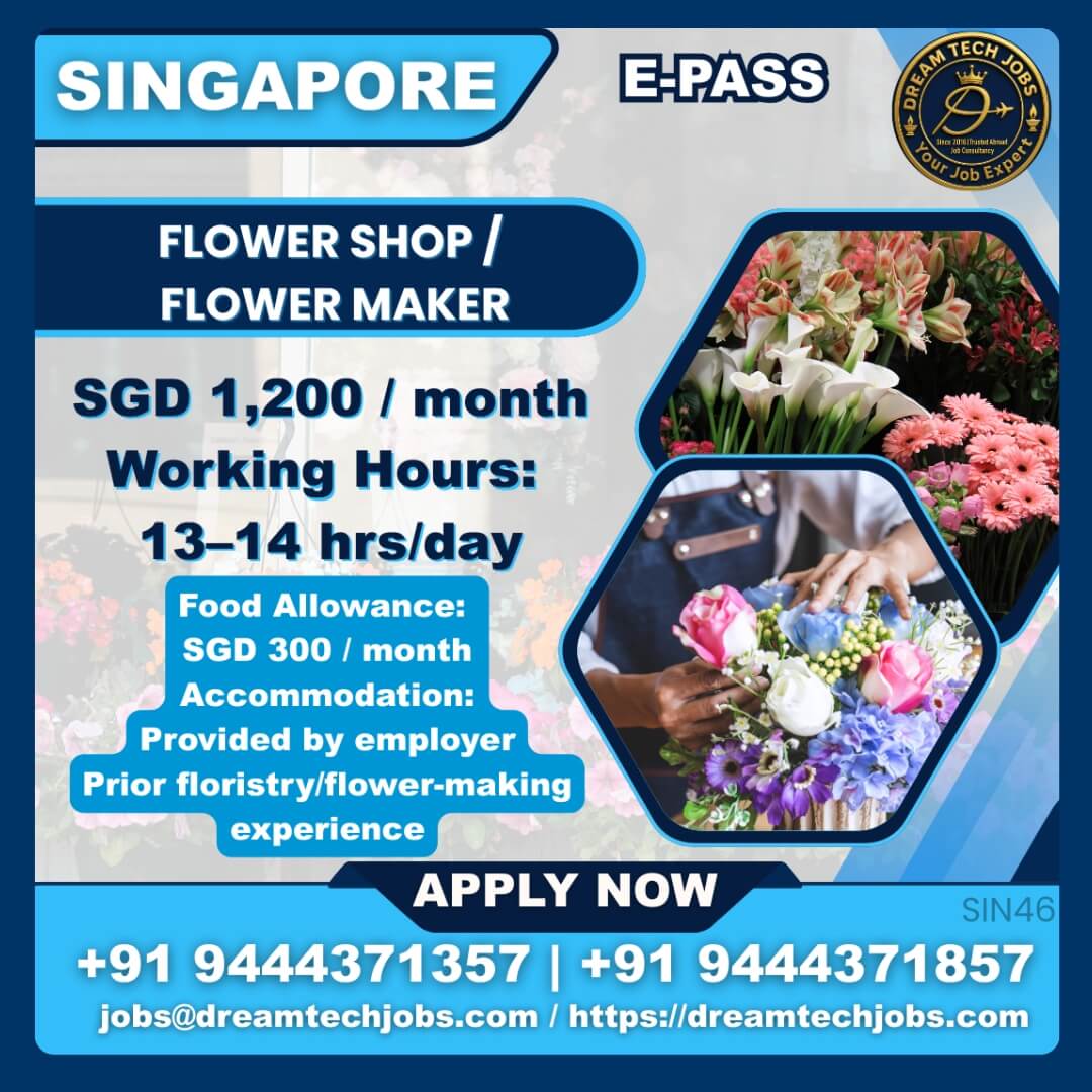 Flower Shop Jobs in Singapore – Apply Now