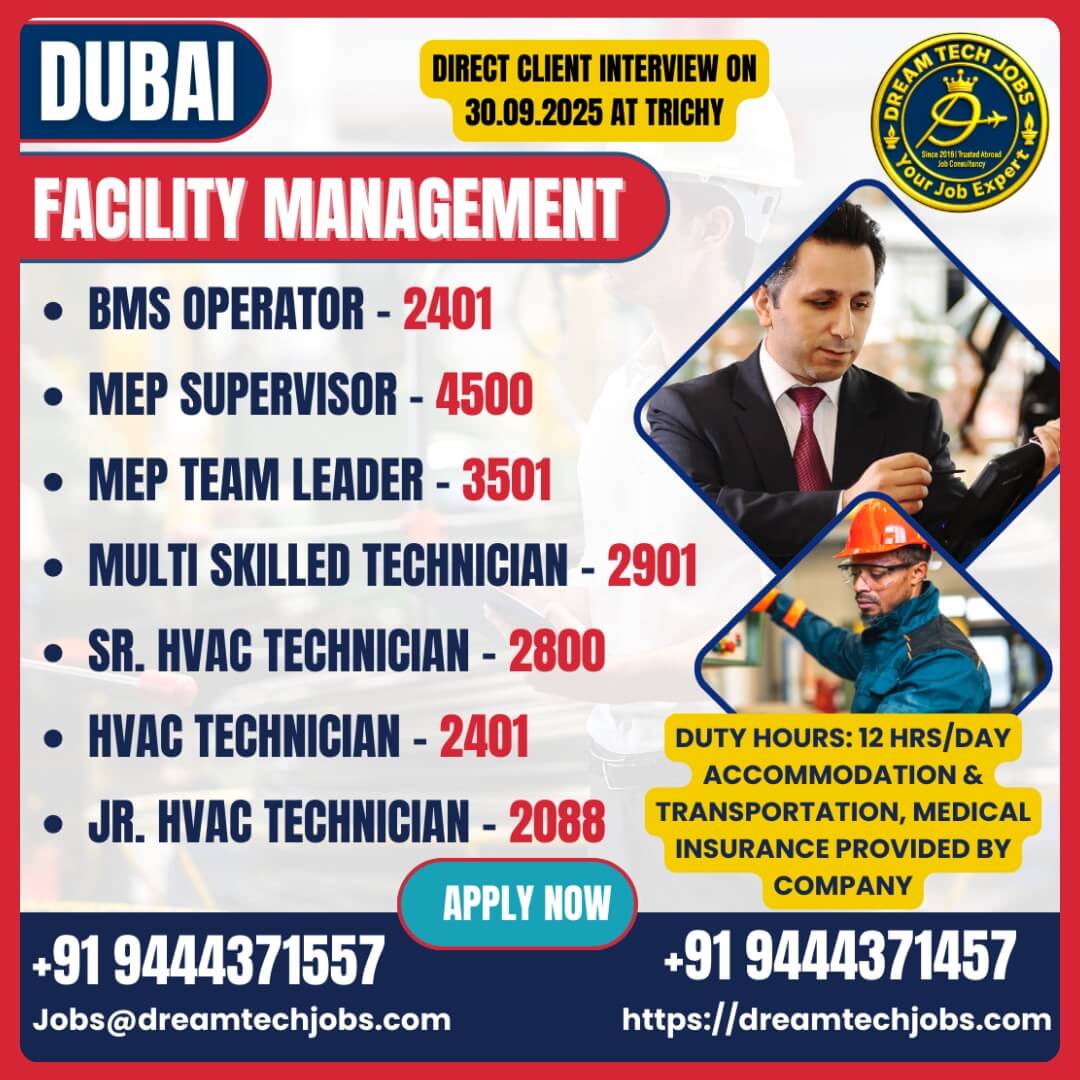 Dubai Facility Management Jobs 2025