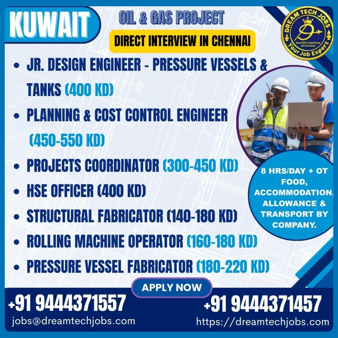 Kuwait Oil & Gas Project Jobs – Apply Now