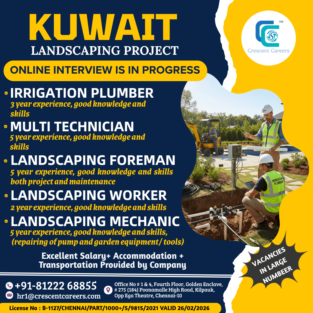 Kuwait Landscaping Project Recruitment 2025