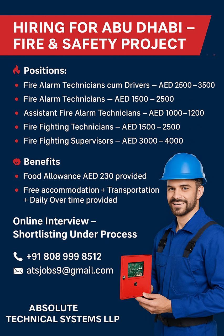 Fire & Safety Jobs in Abu Dhabi – Apply Now