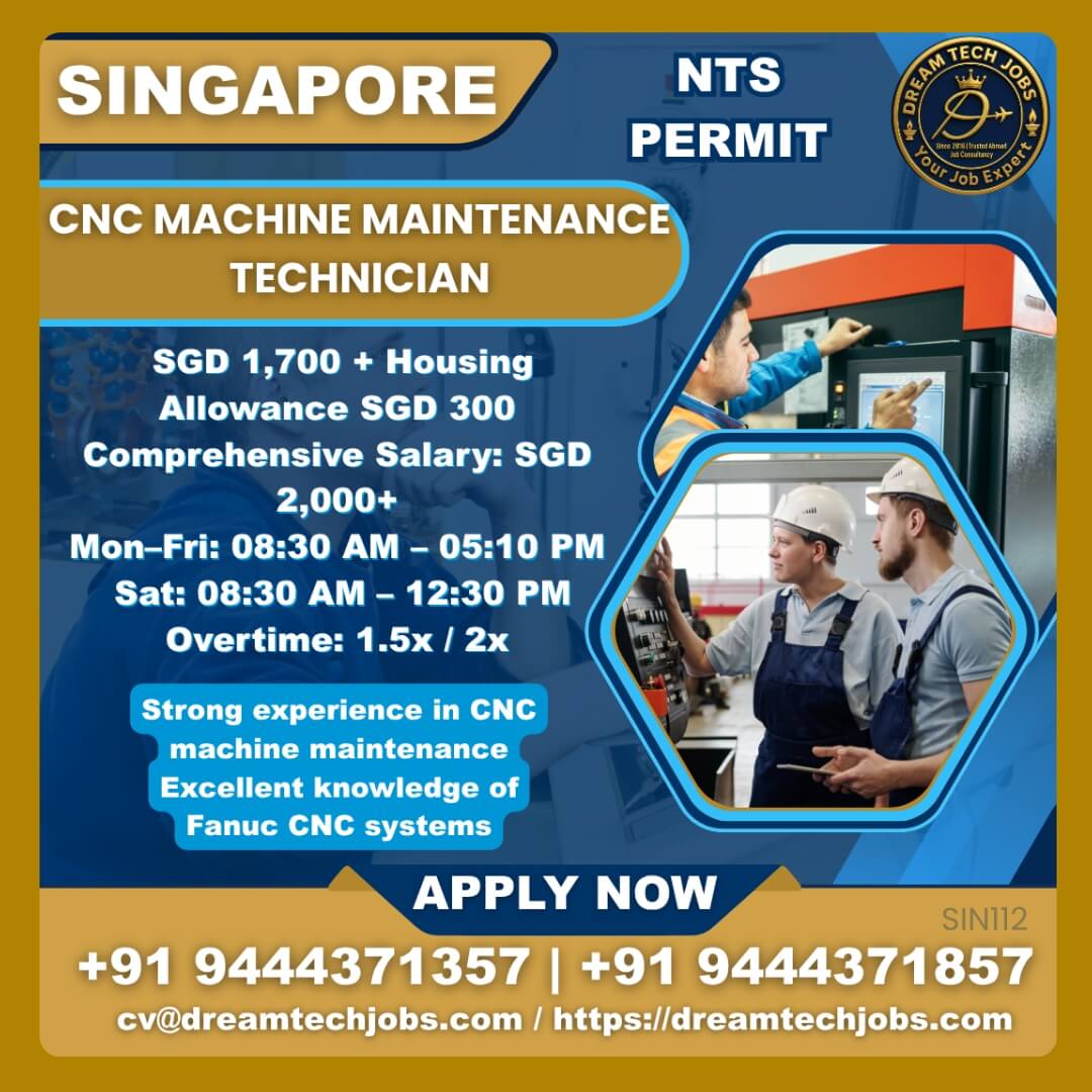CNC Machine Maintenance Technician Jobs in Singapore