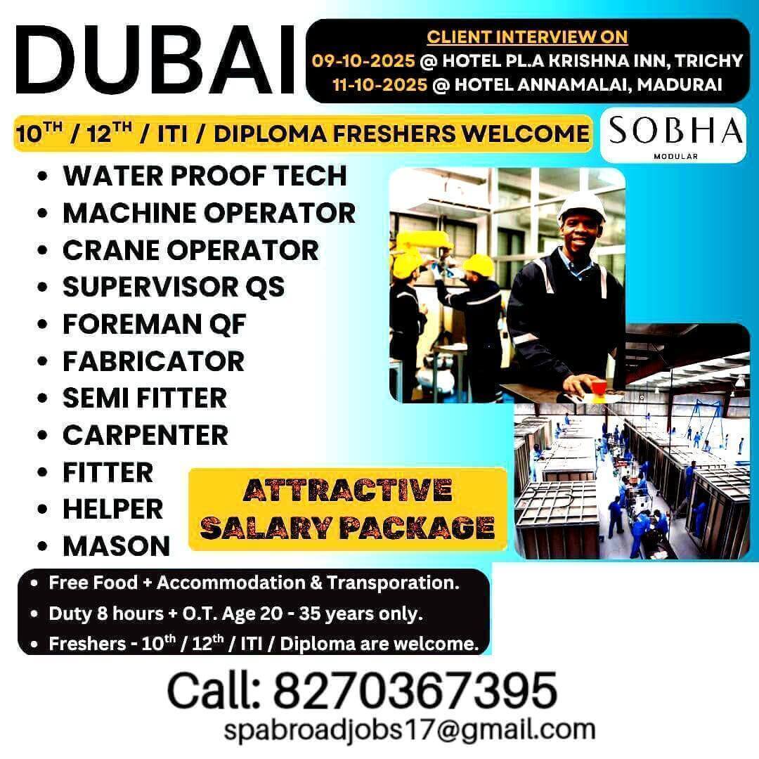 Dubai Jobs for Freshers | Sobha Modular Recruitment 2025