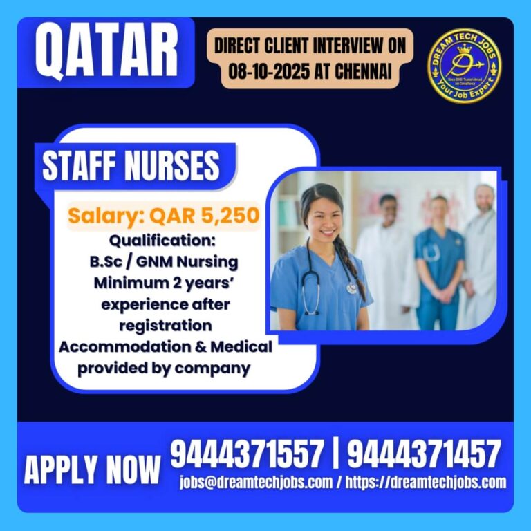 Staff Nurse Jobs in Qatar – Apply Now