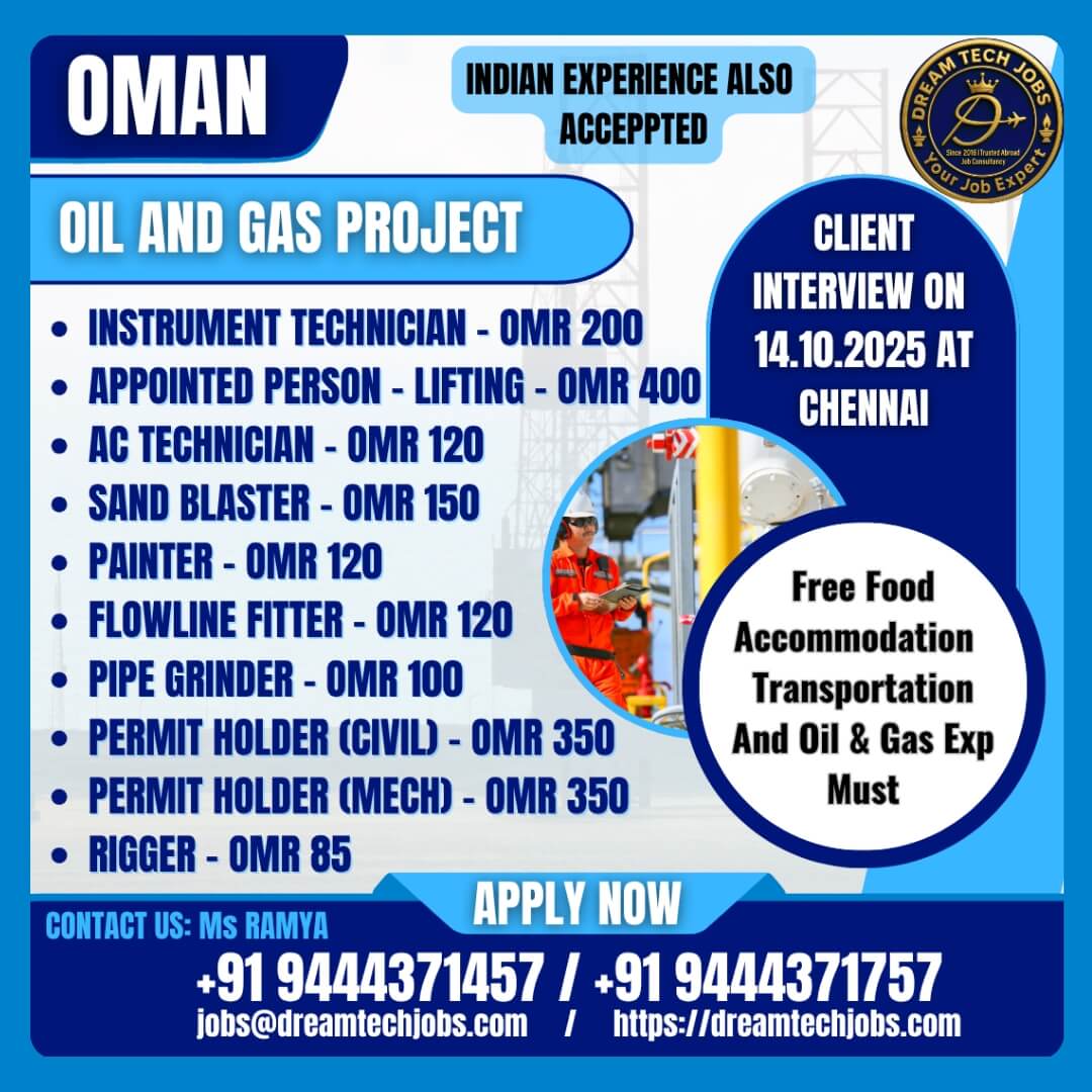 Job Opportunities in Oman Oil & Gas Project 2025