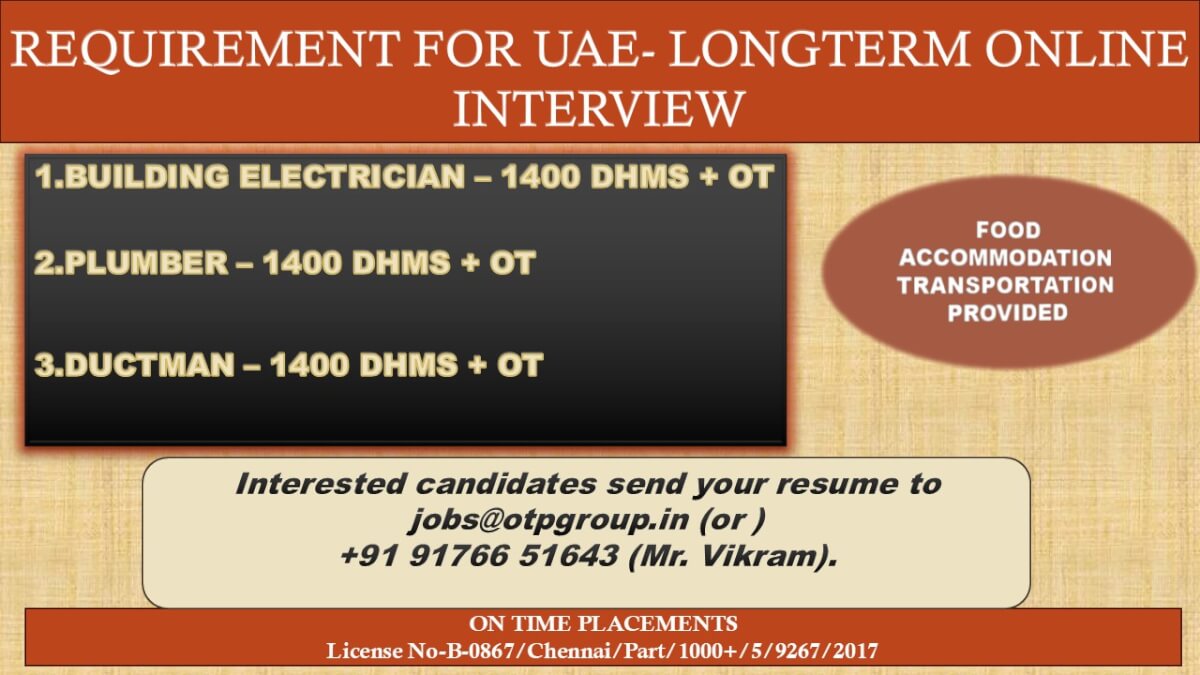 Recruitment Disclaimer – Important Notice for Job Seekers Before applying, please read the job advertisement carefully to understand the vacancies, required qualifications, and experience. Avoid making any advance payments to recruiters. Any payments should only be made after visa processing is confirmed. Our platform is not directly involved in recruitment or selection. We strongly recommend applicants to verify the authenticity of recruiters and check the credibility of prospective employers before making financial transactions. This recruitment disclaimer is provided to ensure transparency and safeguard job seekers from fraudulent activities.