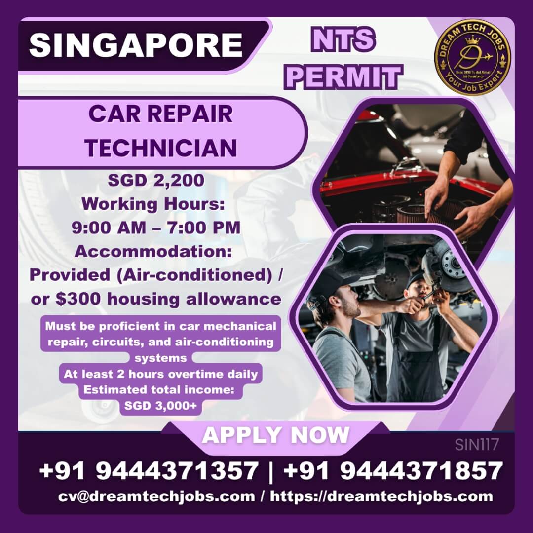 Job Opportunity: Car Repair Technician in Singapore