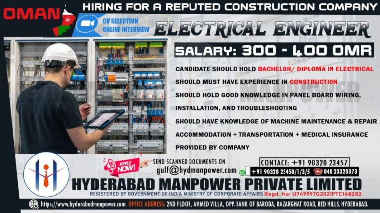 Electrical Engineer Jobs in Oman 2025 – Apply Now