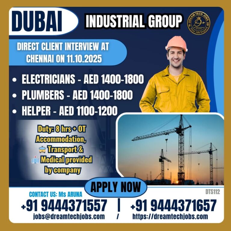 Dubai Industrial Group Jobs 2025 – Recruitment Notification