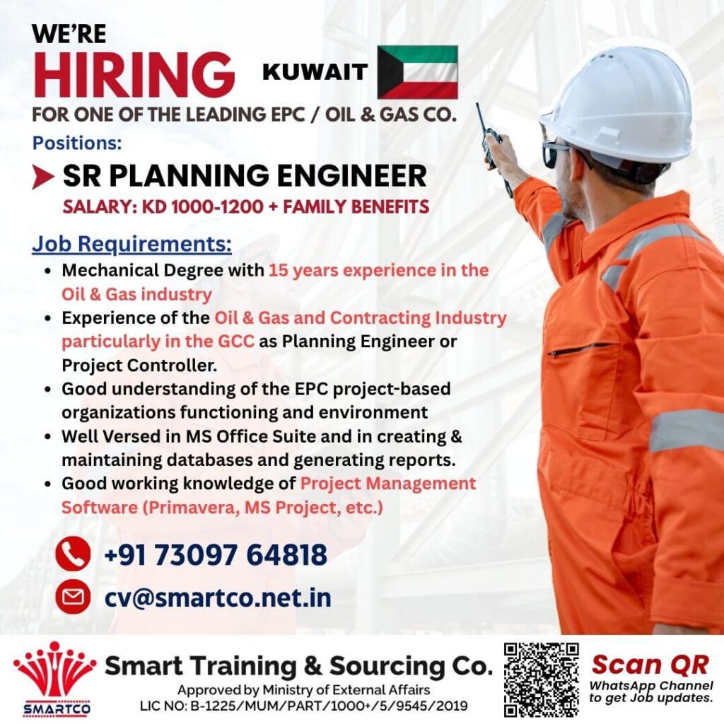 Exciting Career Opportunity: Sr Planning Engineer in Kuwait 1 Exciting Career Opportunity: Sr Planning Engineer in Kuwait