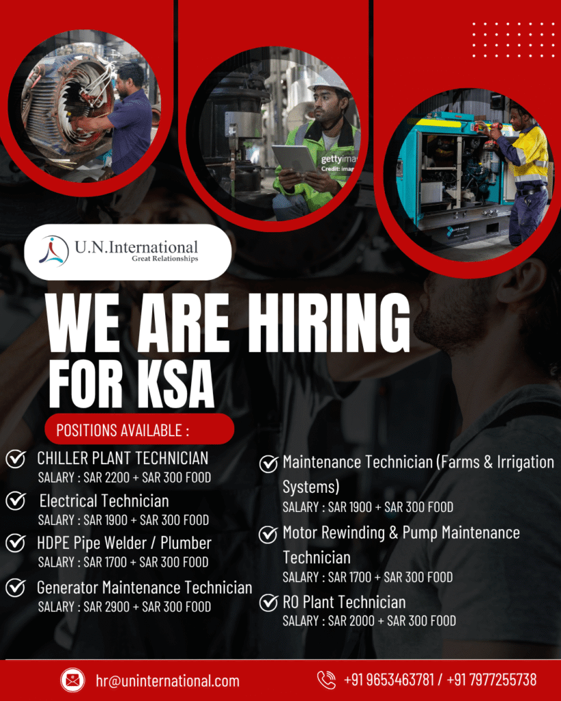 KSA Jobs 2025: Technicians, Welders & Maintenance Openings 1 KSA Jobs 2025: Technicians, Welders & Maintenance Openings