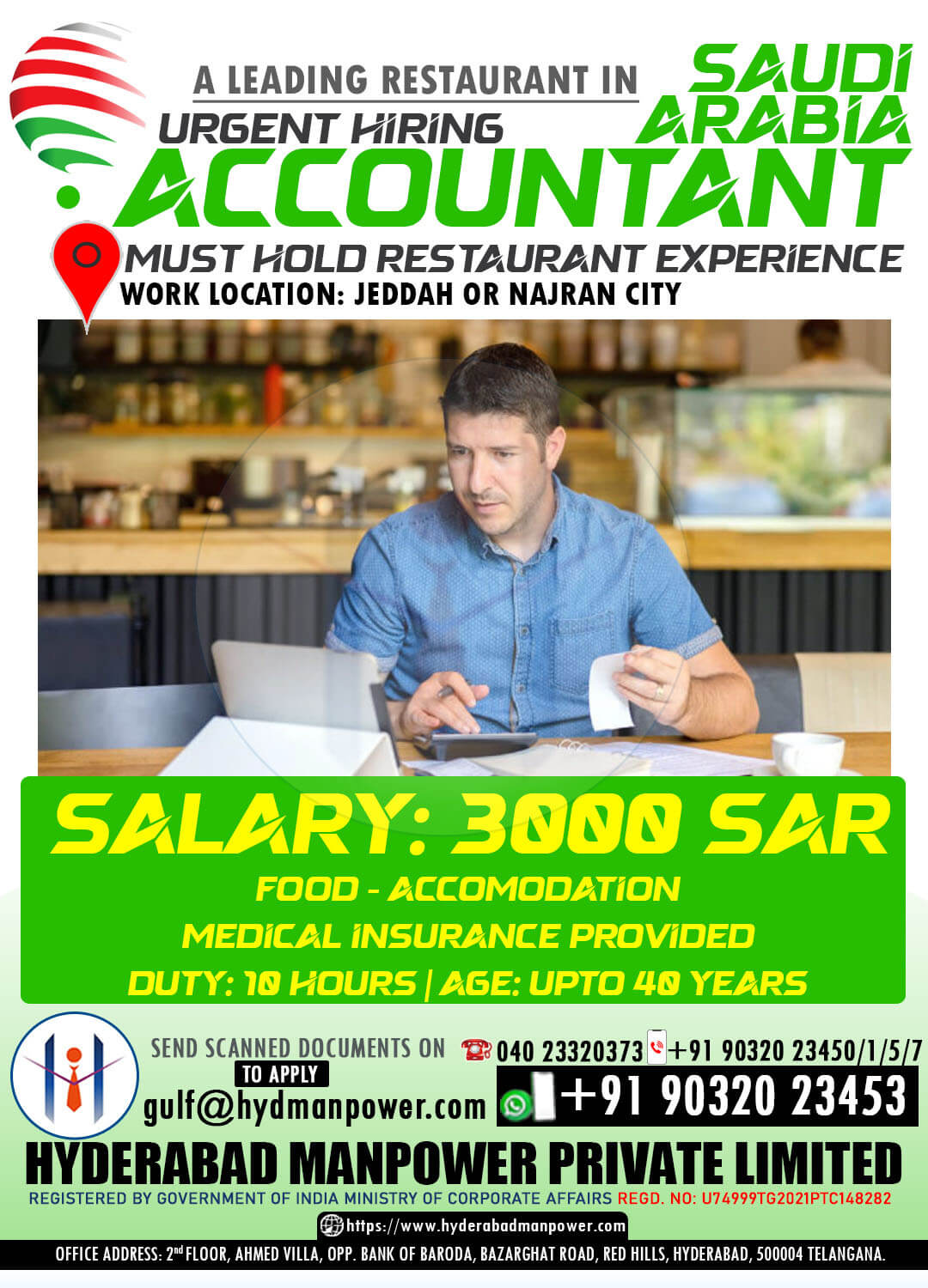 Accountant Jobs in Saudi Arabia – Restaurant Hiring 2025