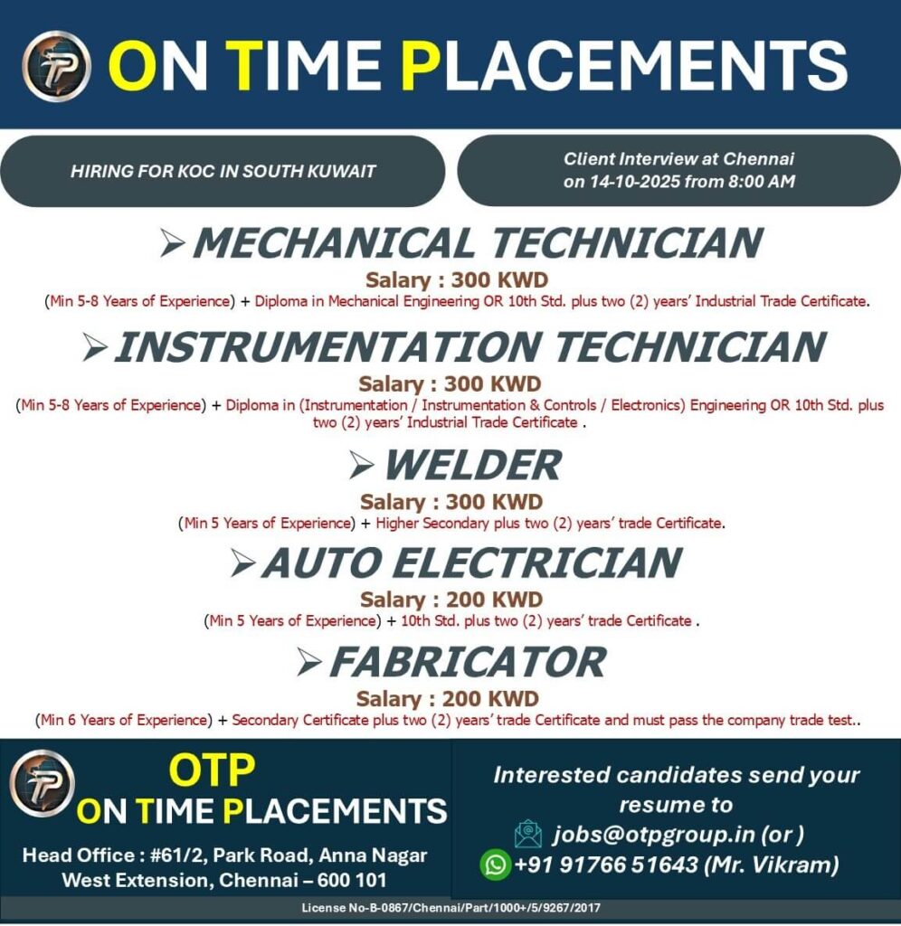 Kuwait KOC Jobs 2025 – Recruitment Notification