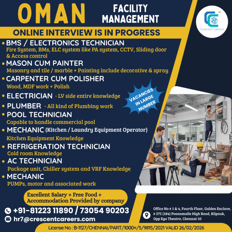 Oman Facility Management Jobs 2025