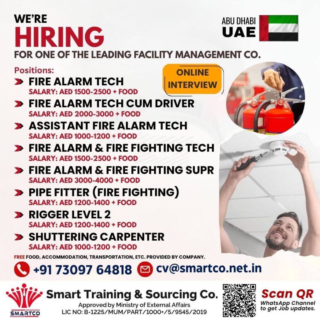 Fire Alarm & Fire Fighting Jobs in Abu Dhabi 1 Fire Alarm & Fire Fighting Jobs in Abu Dhabi