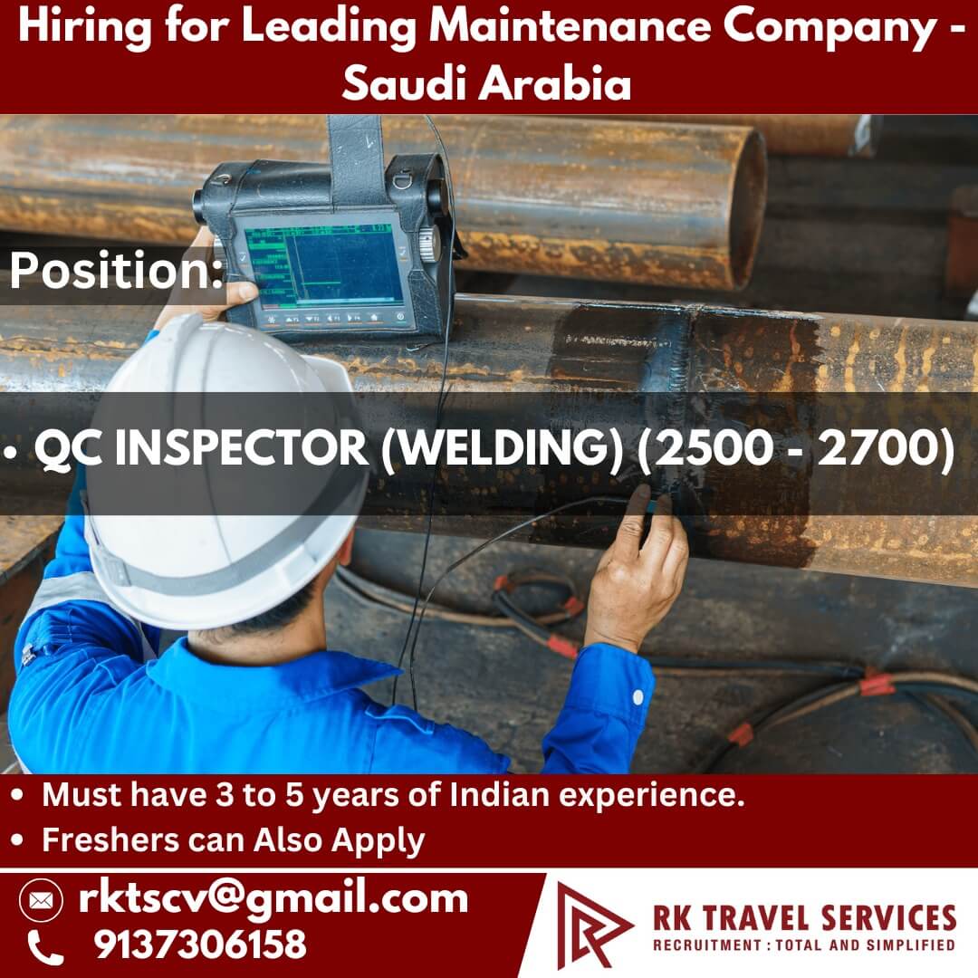 Job Opportunity in Saudi Arabia – Leading Maintenance Company