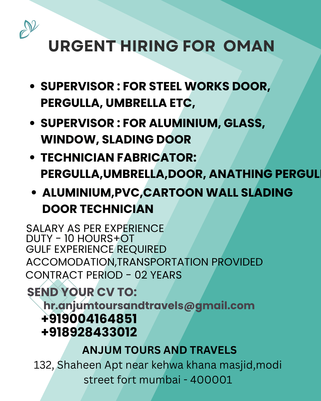 Urgent Job Openings in Oman
