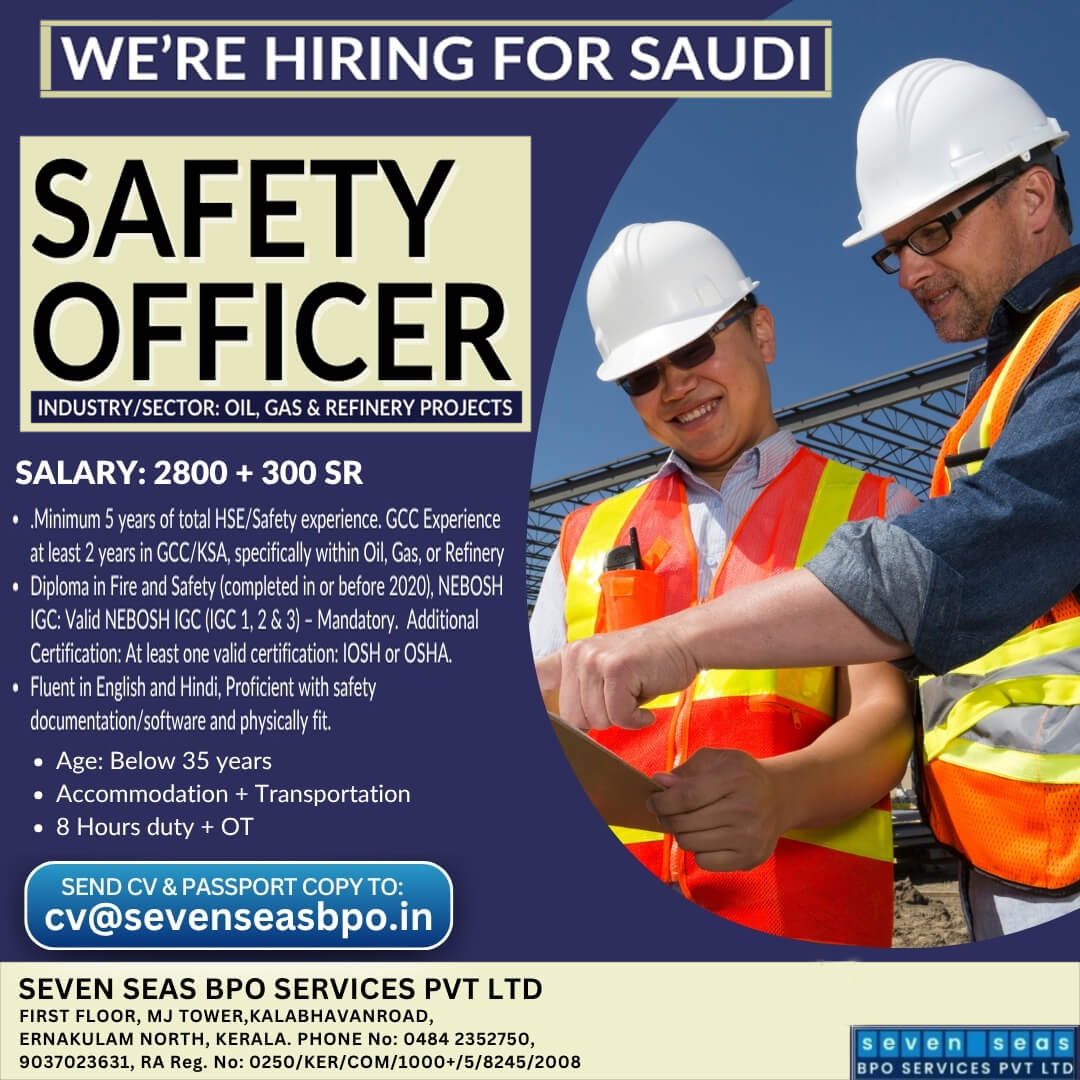 Safety Officer Jobs in Saudi Arabia 2025